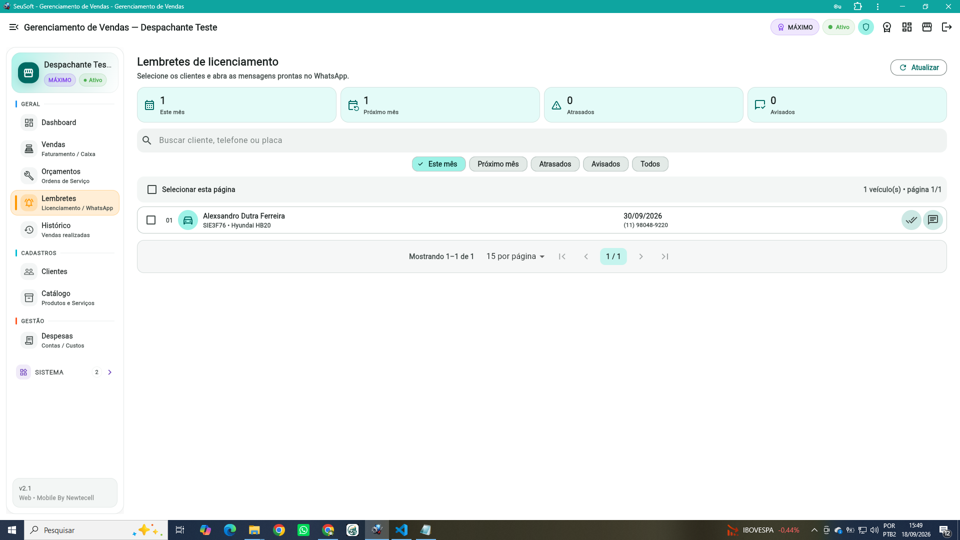Não deixe o cliente esquecer o licenciamento
